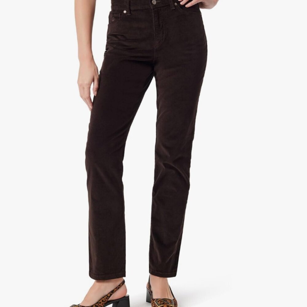 Gloria Vanderbilt Amanda Brown Corduroy Pants Women’s 14 Short Straight - Picture 3 of 4
